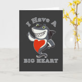 シャーク私は大きなハートバレンタインデーを持っている愛T-Sh カード (黄色い花)