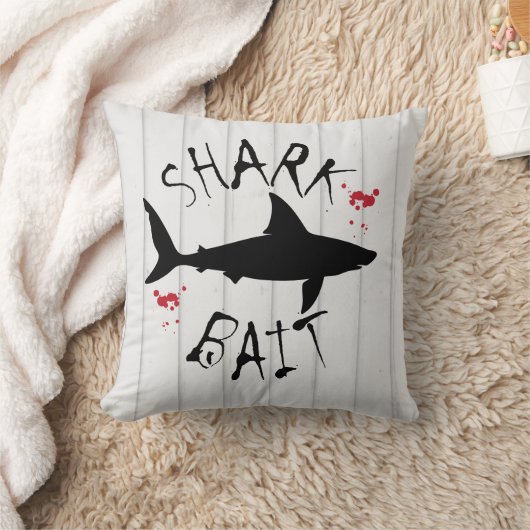 シャーク素晴らしベイトホワイトシャーク攻撃おもしろい クッション (ブランケット)