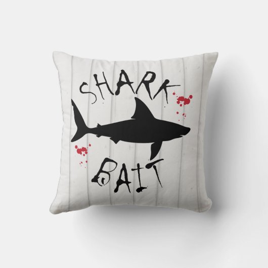 シャーク素晴らしベイトホワイトシャーク攻撃おもしろい クッション (裏面)