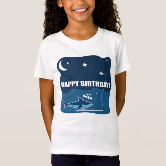 シャーク誕生日ウィッシュ Tシャツ (正面)
