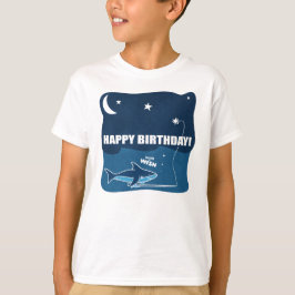 シャーク誕生日ウィッシュ Tシャツ