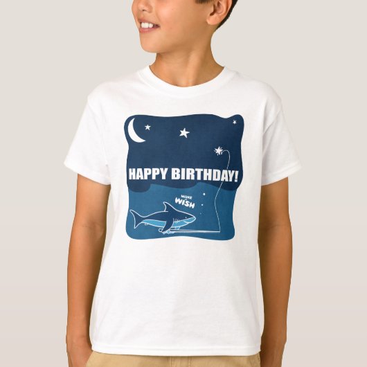 シャーク誕生日ウィッシュ Tシャツ (正面)