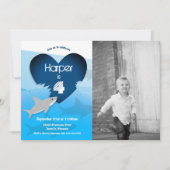 シャーク誕生日パーティフォト招待状 招待状 (正面)