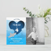 シャーク誕生日パーティフォト招待状 招待状 (スタンド正面)