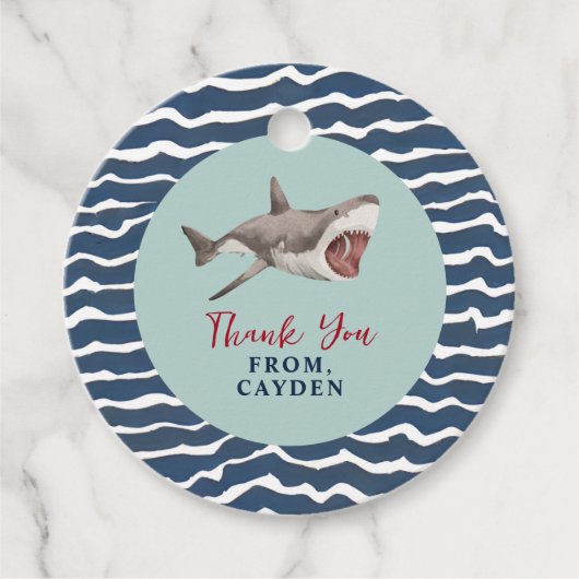 シャーク誕生日パーティーありがとう フェイバータグ (正面)