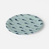 シャーク誕生日パーティーの招待 ペーパープレート (アングル)