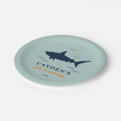 シャーク誕生日パーティーの招待 ペーパープレート (アングル)