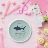 シャーク誕生日パーティーの招待 ペーパープレート (パーティー)