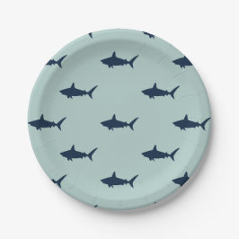 シャーク誕生日パーティーの招待 ペーパープレート