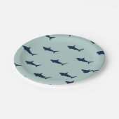 シャーク誕生日パーティーの招待 ペーパープレート (アングル)