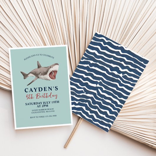 シャーク誕生日パーティーの招待 招待状