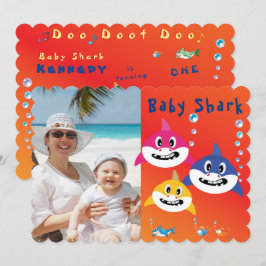 シャーク🌊誕生日パーティークールFabFun Kids 招待状