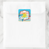 シャーク誕生日パーティーメッセージカードシール スクエアシール (バッグ)