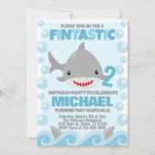 シャーク誕生日パーティー招待招待状 招待状 (正面)