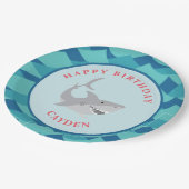 シャーク誕生日パーティー紙プレート ペーパープレート (アングル)