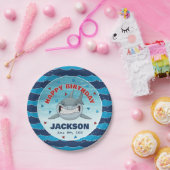 シャーク誕生日ボーイズ紙プレート ペーパープレート (パーティー)