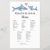 シャーク赤ちゃんシャワーあなたの財布のゲームの中にあるものを チラシ (正面)