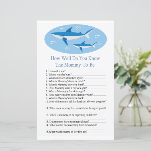 シャーク赤ちゃんシャワーゲームをどれだけ知っているか (スタンド正面)