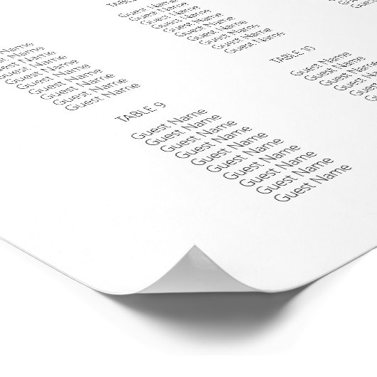 シャーク赤ちゃんシャワー座席表の標識 ポスター (角)