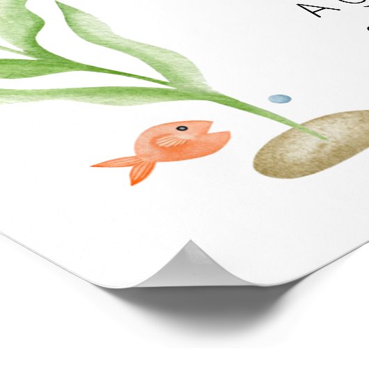 シャーク赤ちゃんシャワー深夜おむつサイン ポスター (角)