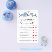 シャーク赤ちゃんシャワー「誰がママかパパを当てる」ゲーム チラシ (シングル)
