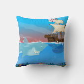 「シャーク追いかけ帆船」「シャーク」「おもしろいシャーク」「車」 クッション (裏面)