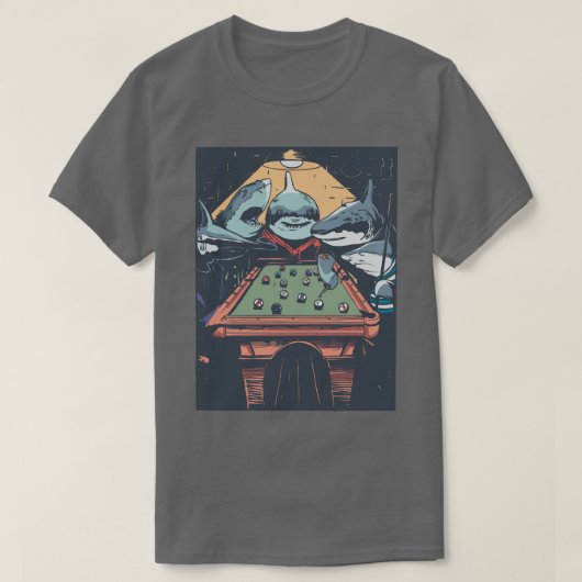 シャーク遊ズプールビラードプルオーバー Tシャツ (デザイン正面)