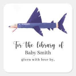 シャーク鉛筆 – Baby Shower Library スクエアシール