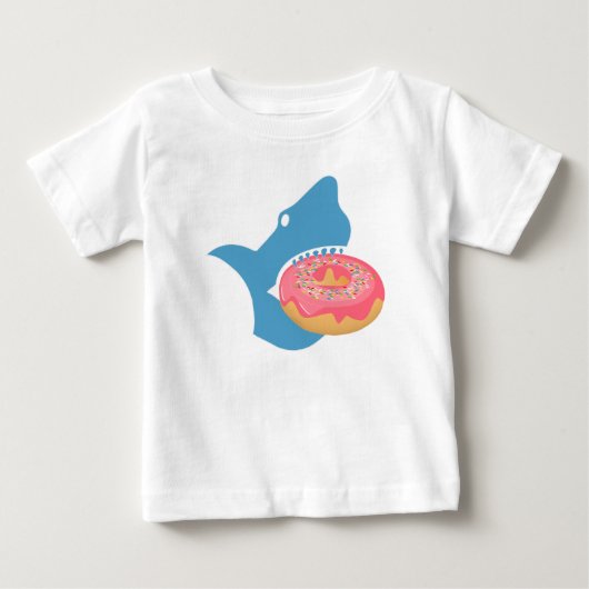 シャーク食べはドーナツだ ベビーTシャツ (正面)
