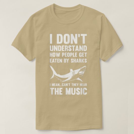 シャーク食べは音楽海を聞かない Tシャツ (デザイン正面)