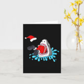 シャーク食べサンタクロースクリスマス少年少女キッズX カード (黄色い花)