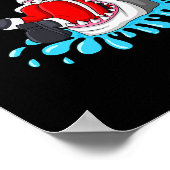 シャーク食べサンタクロースクリスマス少年少女キッズX ポスター (角)