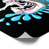 シャーク食べスケルトンおもしろいハロウィンボーイズガールズキッズ ポスター (角)