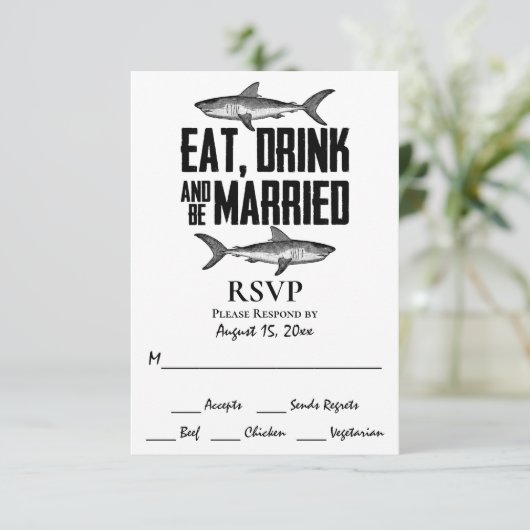 シャーク食べドリンクとビー結婚したズの結婚ため 出欠カード (スタンド正面)