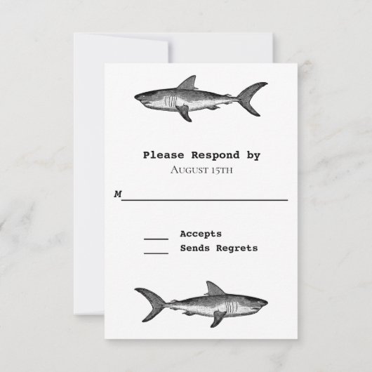 シャーク食べドリンクとベ結婚した白黒結婚ズ 出欠カード (裏面)