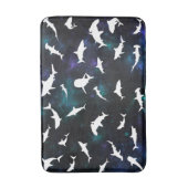 シャーク魚の白い影オンダーク銀河系宇宙 バスマット (正面縦)