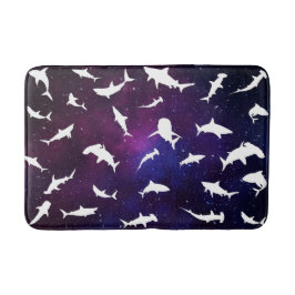 シャーク魚の白い影オンダーク銀河系宇宙 バスマット