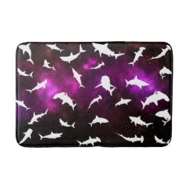シャーク魚の白い影オンダーク銀河系宇宙 バスマット
