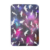 シャーク魚の白い影オンダーク銀河系宇宙 バスマット (正面縦)