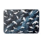 シャーク魚の白い影オンダーク銀河系宇宙 バスマット (正面)