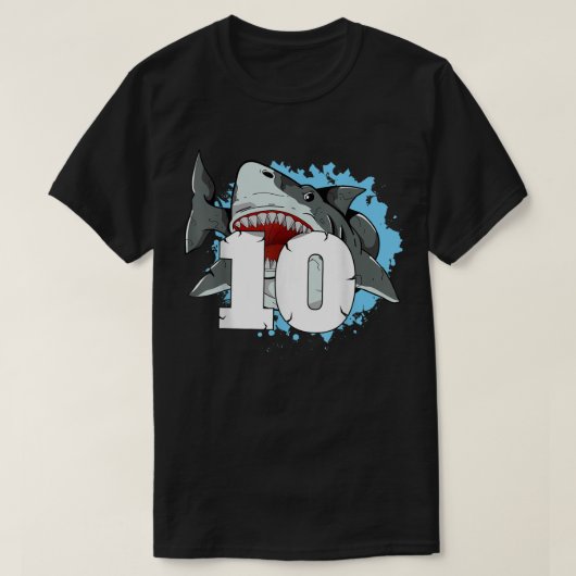 シャーク10誕生日少年10テンシャークのテーマパーティー Tシャツ (デザイン正面)