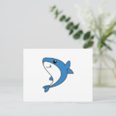 シャーク。かわいい子供へ動物。サメ ポストカード (スタンド正面)