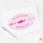 シャーク・キュート・キッズ 楕円形シール (封筒)