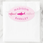 シャーク・キュート・キッズ 楕円形シール (バッグ)