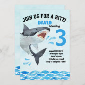 シャーク·サマー·ボーイの誕生パーティー,シャークタシック 招待状 (正面/裏面)