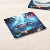 シャーク スクエアペーパーコースター (アングル)