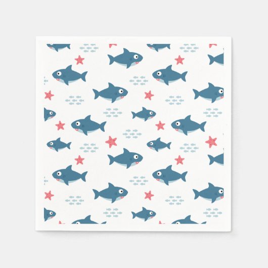 シャーク スタンダードカクテルナプキン (正面)