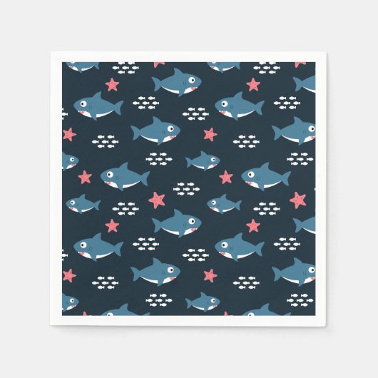 シャーク スタンダードカクテルナプキン (正面)