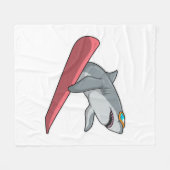 シャーク・スノーボーダー・スノーボード フリースブランケット (正面(横))