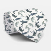 シャーク・タイ | 水彩シャーク模様 | ビーチクラブ ネクタイ (ロール)